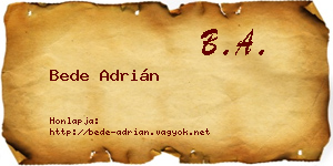 Bede Adrián névjegykártya
